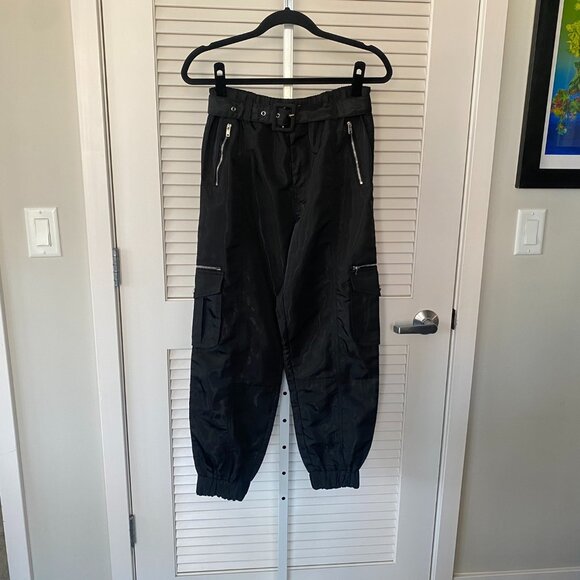 NWT Blank NYC Nylon Cargo Joggers, Black, Size 28 - Picture 1 of 13